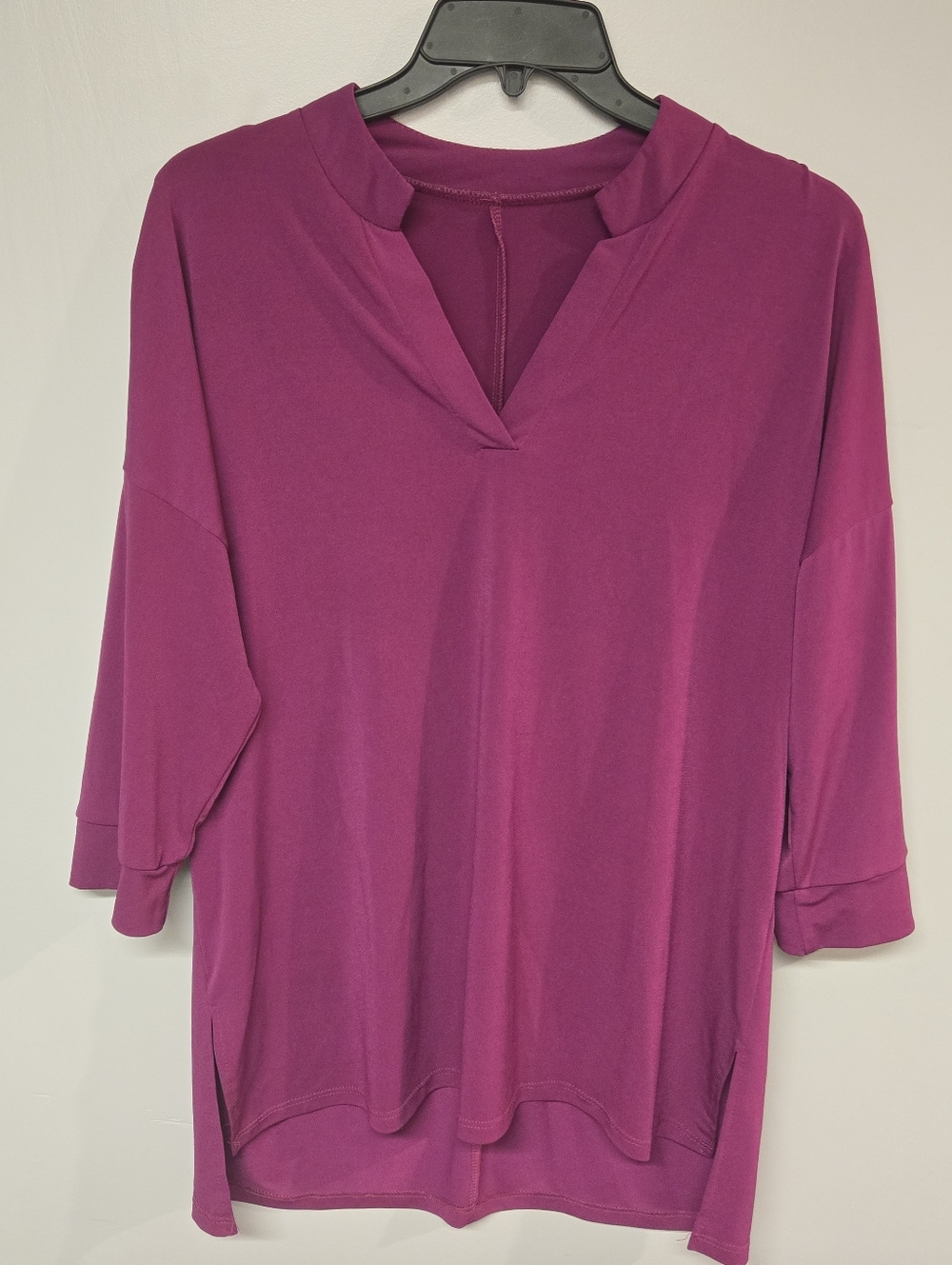 Womens Boxy Gabby Shirt Blouse Purple Stretchy Womens Small Oversized Top